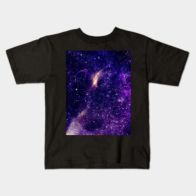 Ultra violet purple abstract galaxy Kids T-Shirt by PLdesign